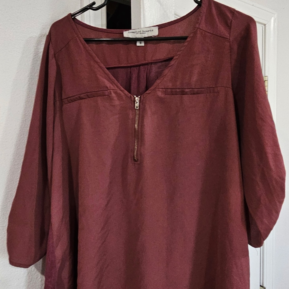 Tempted Hearts Maroon Blouse